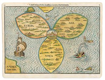 (WORLD.) Heinrich Bunting. [Clover Leaf World Map]. Tabule Wsseho Okrsslku Zemskeho W Spusobu Listu Deteloweho.                                  